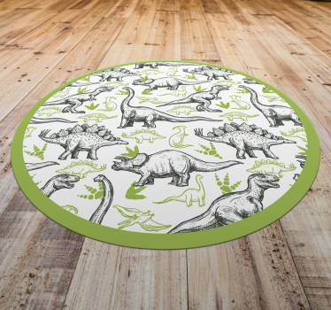 two colors doodle dinosaur print animal mat - TenStickers