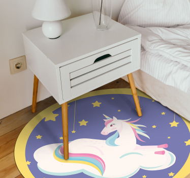 unicorn laying down on a cloud animal mat - TenStickers