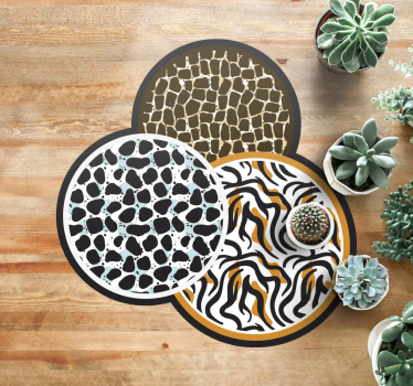 Vinyl carpet collage of different leathers animal print carpet - TenStickers