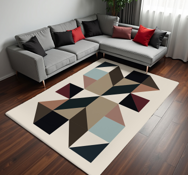 vinyl rug geometric shapes colours geometric carpets - TenStickers