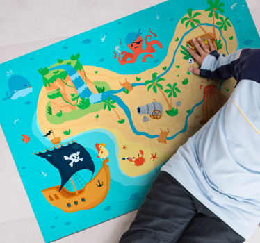 Vinyl rug look for the treasure game rug - TenStickers
