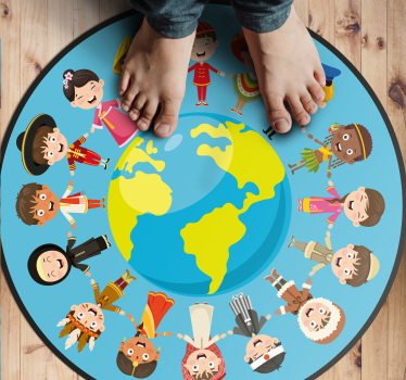 With ethnics vinyl map rug - TenStickers