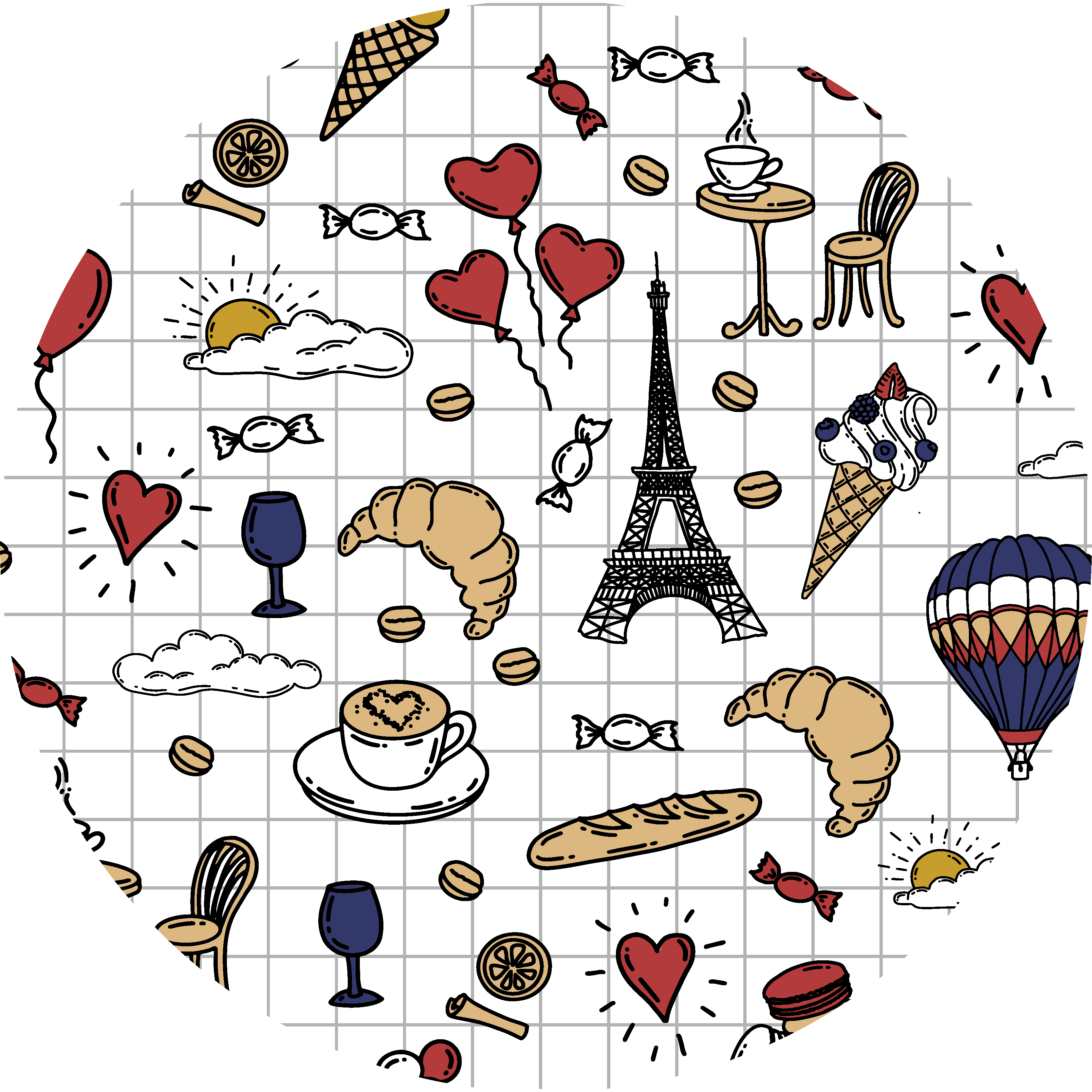 Minimalistic Paris design bathroom vinyl rug - TenStickers