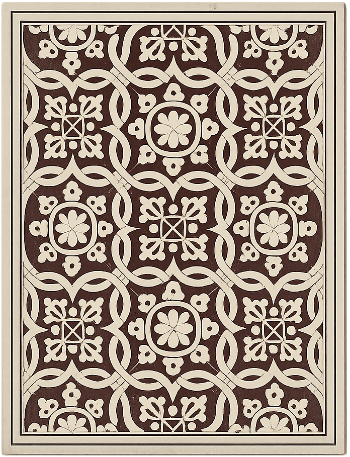 Organic tiles living room vinyl rug - TenStickers