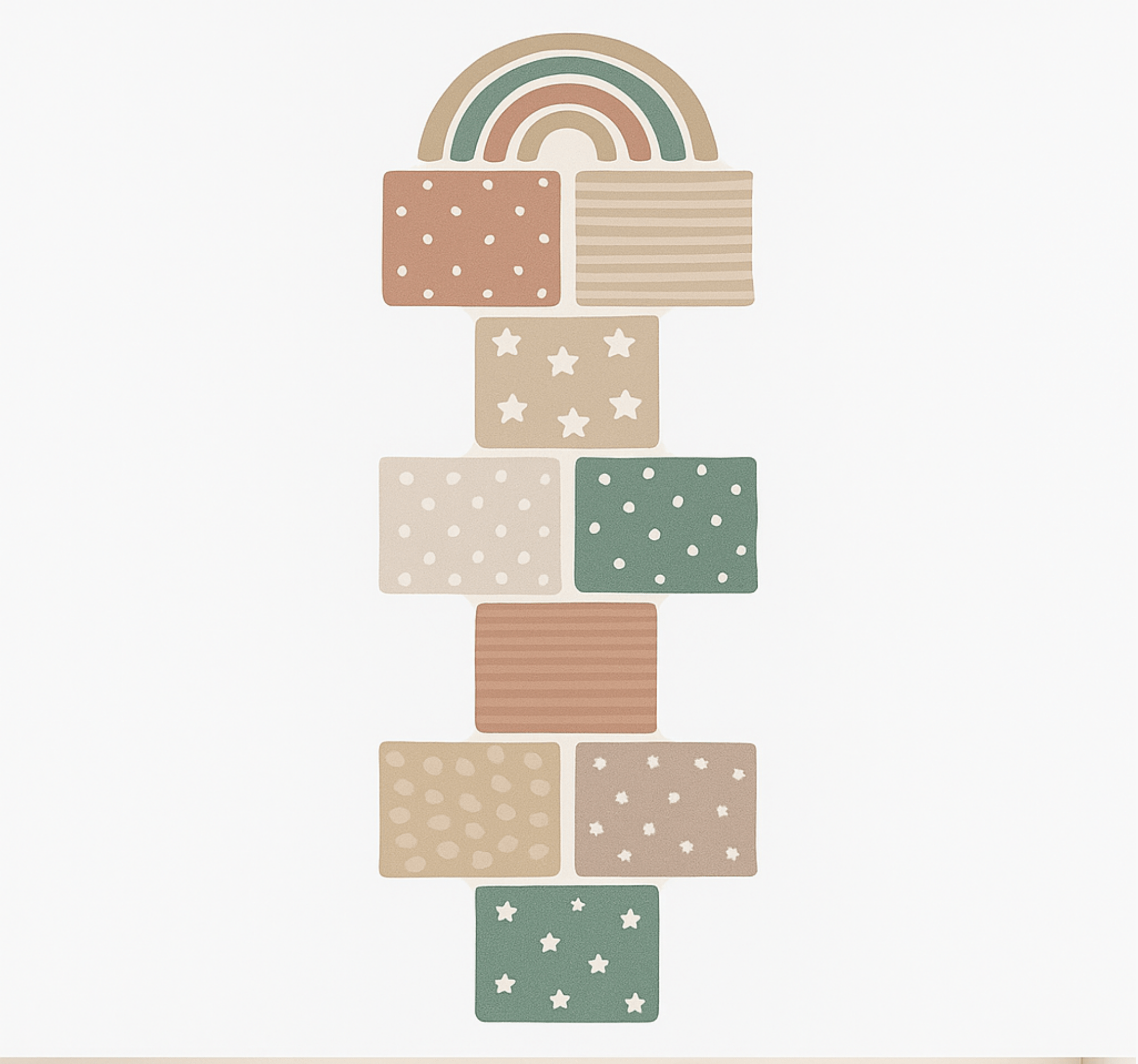 Beige hopscotch game kids vinyl rug - TenStickers