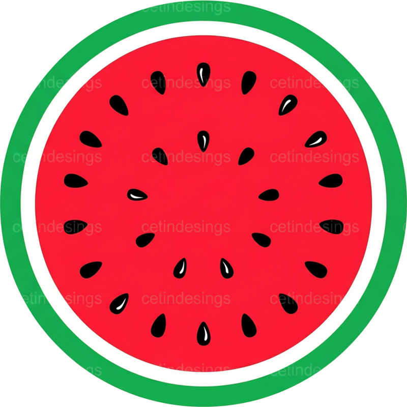 Circular vinyl rug whole watermelon design - TenStickers