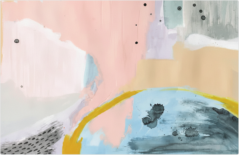 Living room vinyl rug in colorful art design - TenStickers