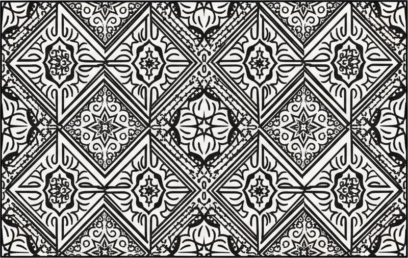 Kitchen vinyl rug vibrant contrast kaleidoscope - TenStickers