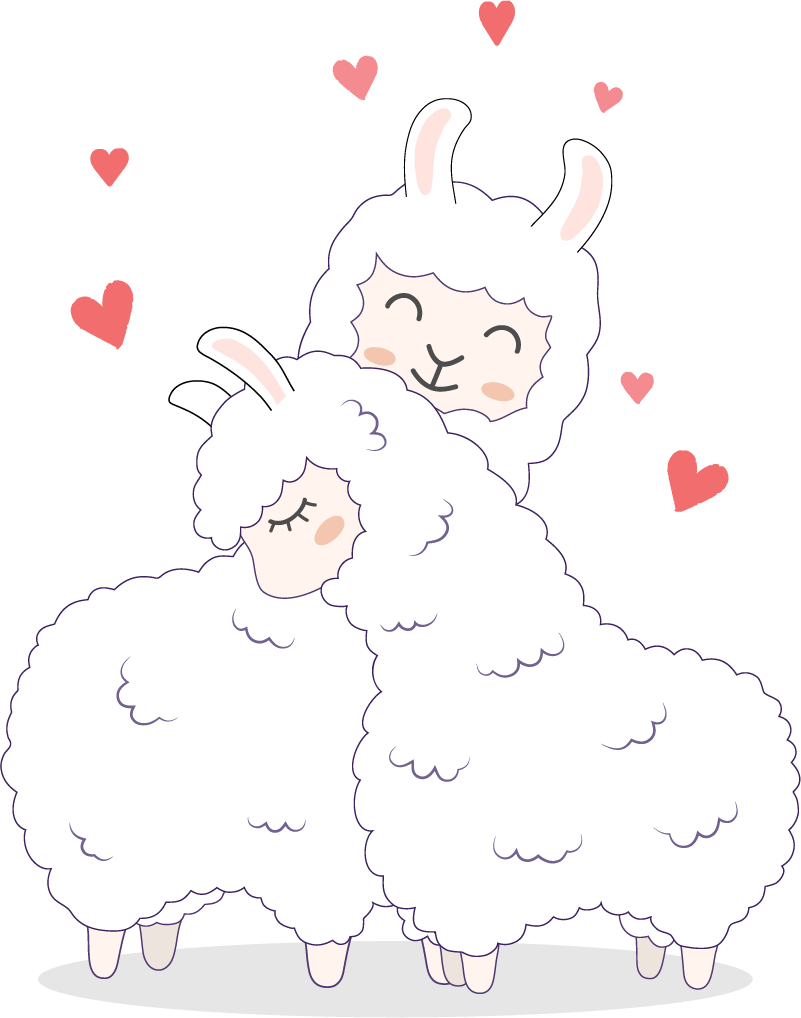 Loving llamas animal vinyl rug - TenStickers