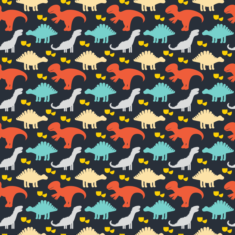 Animal vinyl rug with colorful dinosaur pattern - TenStickers
