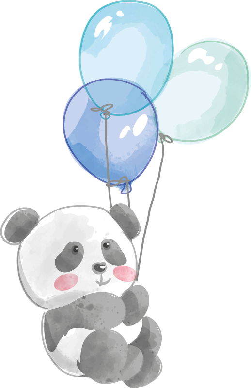 Animal vinyl rug baby banda with three balloons - TenStickers