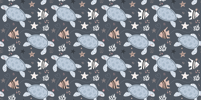 Animal vinyl rug turtles and fish under the sea - TenStickers