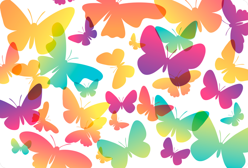 Gradient butterflies animal vinyl rug - TenStickers