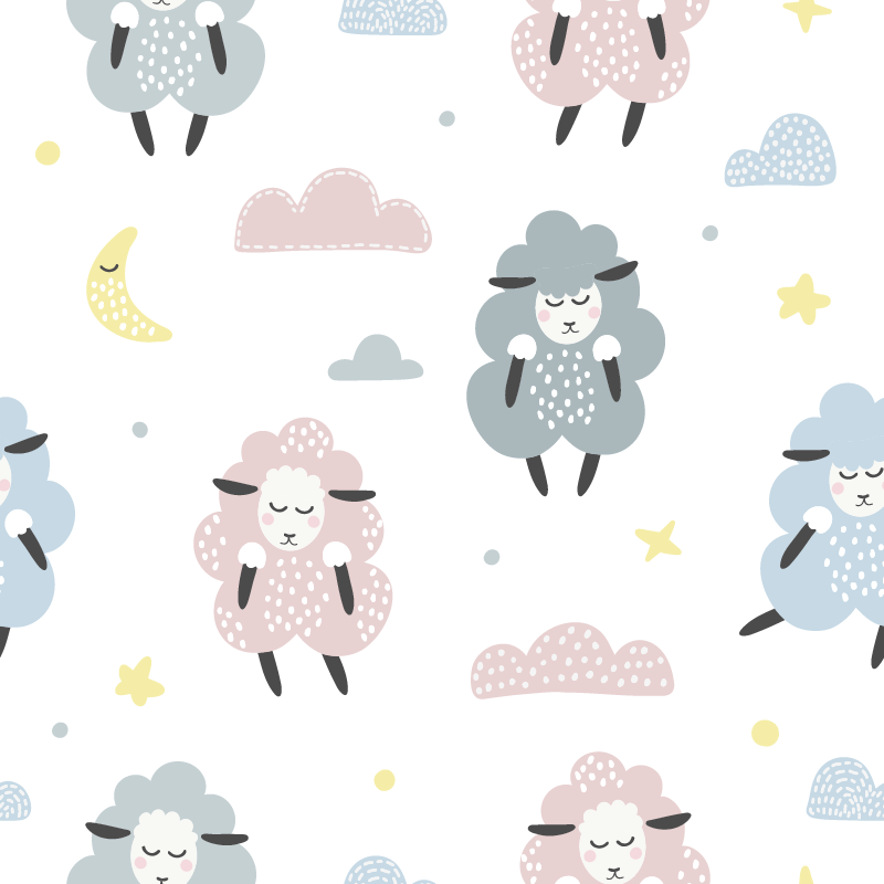 Animal vinyl rug with sheep pattern for kids - TenStickers