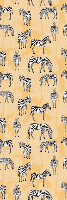 Animal vinyl rug zebra and palms design - TenStickers