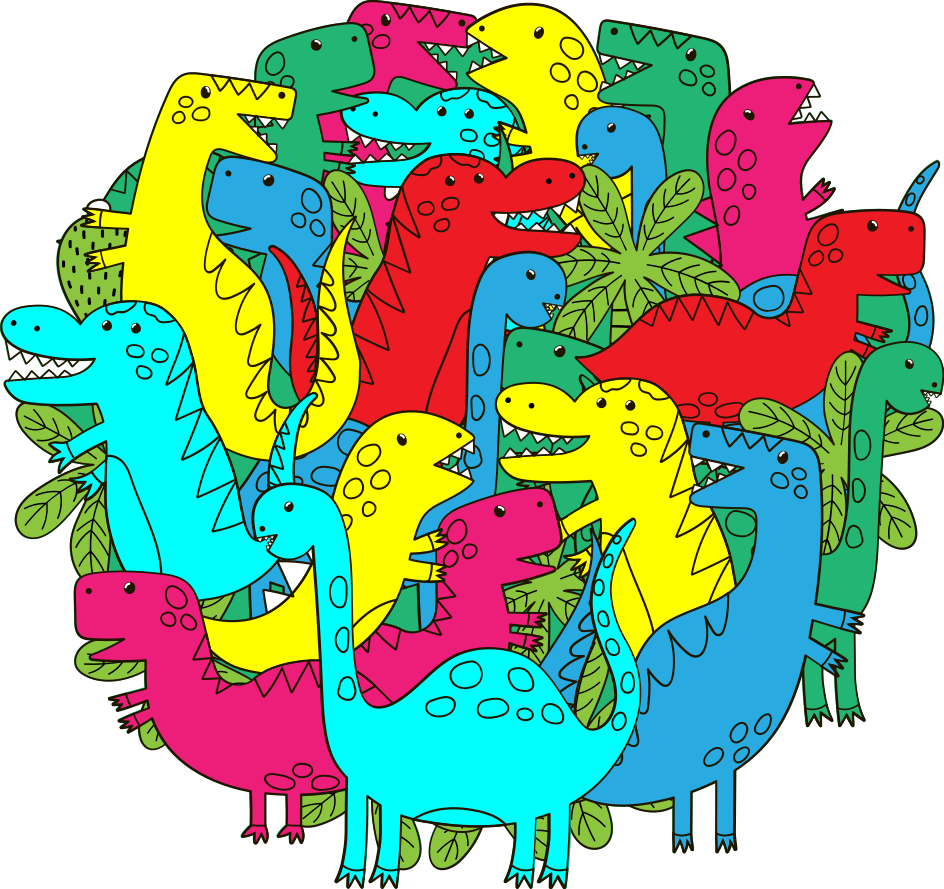 Animal vinyl rug round colorful dinosaur for kids - TenStickers