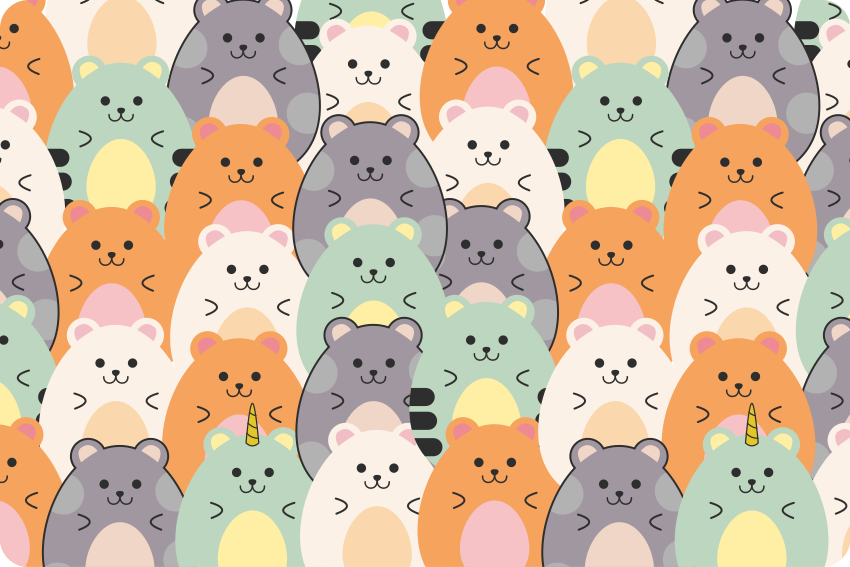 Animal vinyl rug featuring multicolor hamsters - TenStickers
