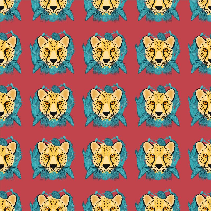 Oriental style leopard graphic animal vinyl rug - TenStickers