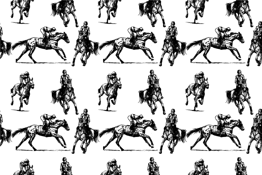Animal vinyl rug black and white horse design - TenStickers