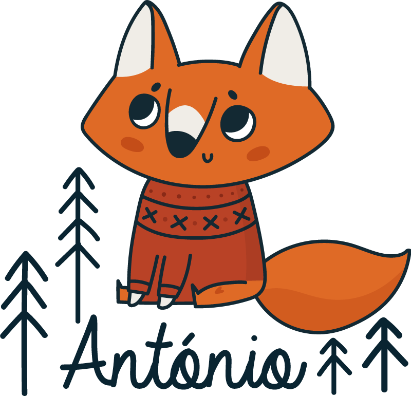 Animal vinyl rug nordic fox personalized rug - TenStickers