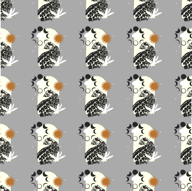 Animal vinyl rug featuring black leopard under moon - TenStickers