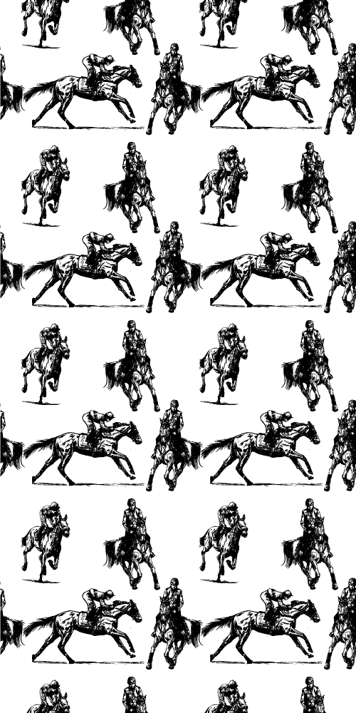 Animal vinyl rug featuring black and white horse pattern - TenStickers