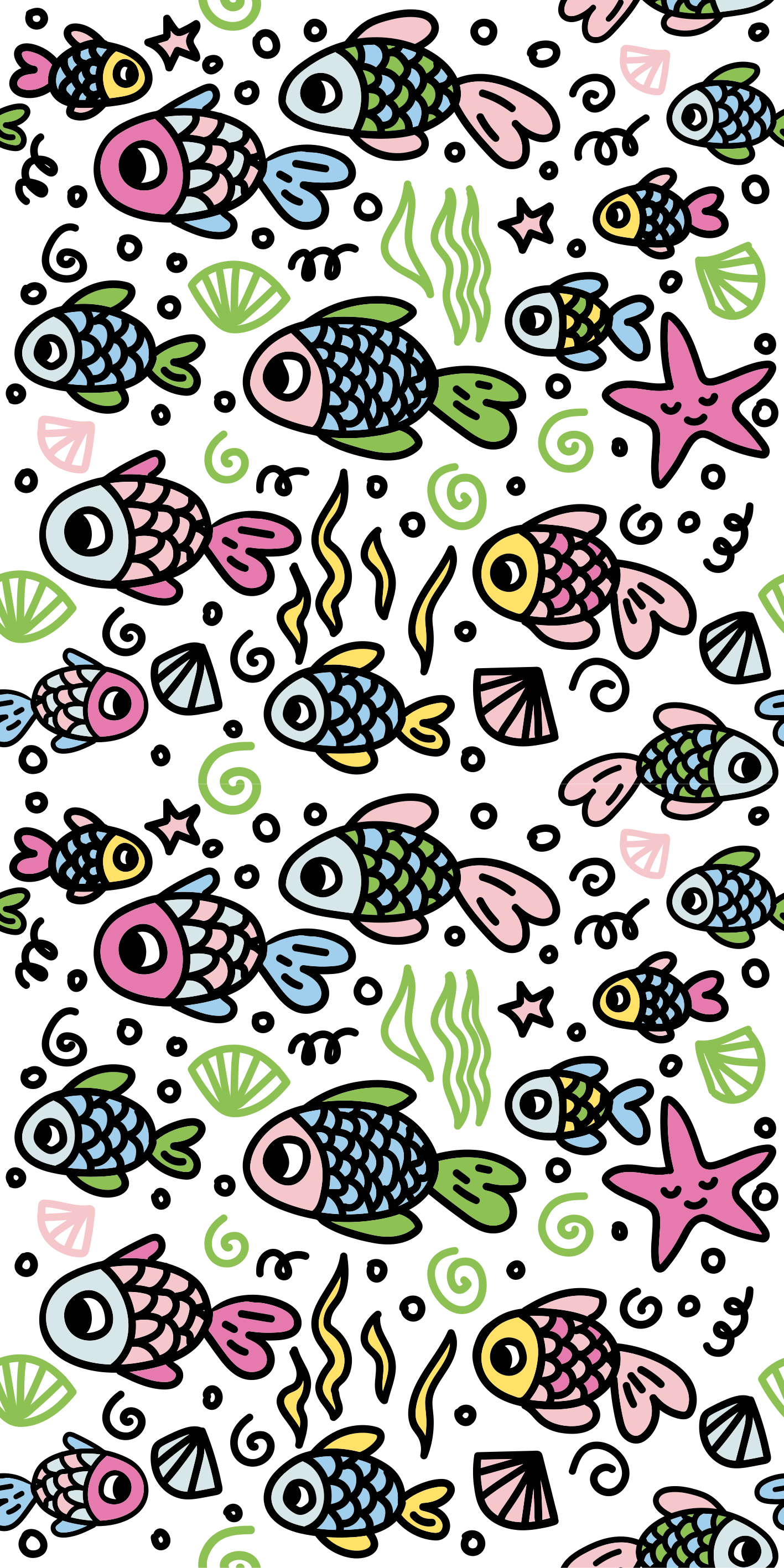 Animal vinyl rug with multicolor fish design - TenStickers