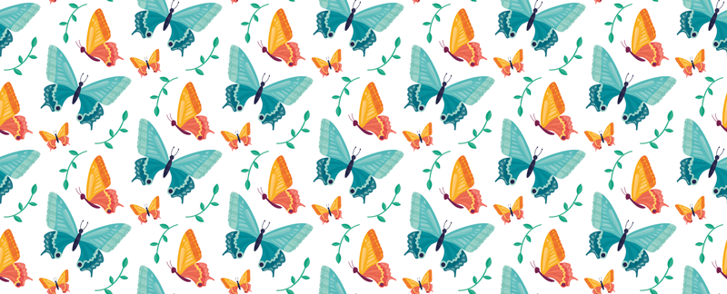 Lively butterfly concept animal vinyl rug - TenStickers