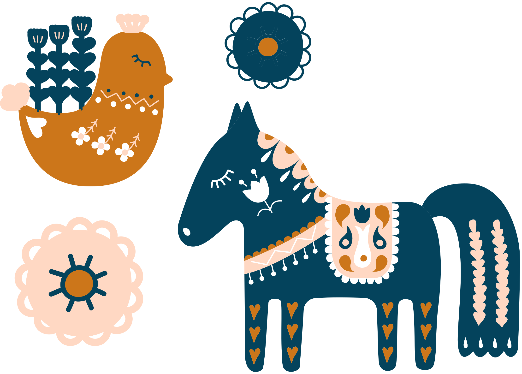 Colorful folk animal vinyl rug - TenStickers