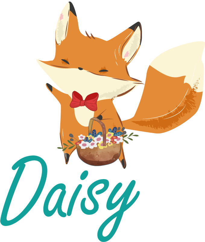 Playful fox character animal vinyl rug - TenStickers