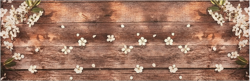 Kitchen vinyl rug floral wood scatter - TenStickers