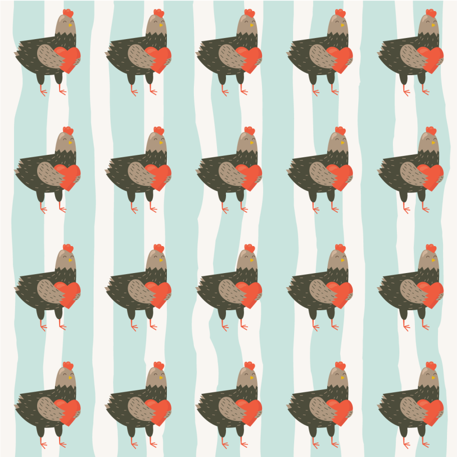 Animal vinyl rug charming chicken design - TenStickers