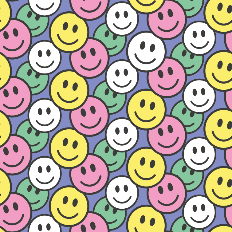 Animal vinyl rug with colorful smile designs - TenStickers