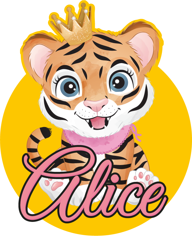 Animal vinyl rug cute tiger design - TenStickers