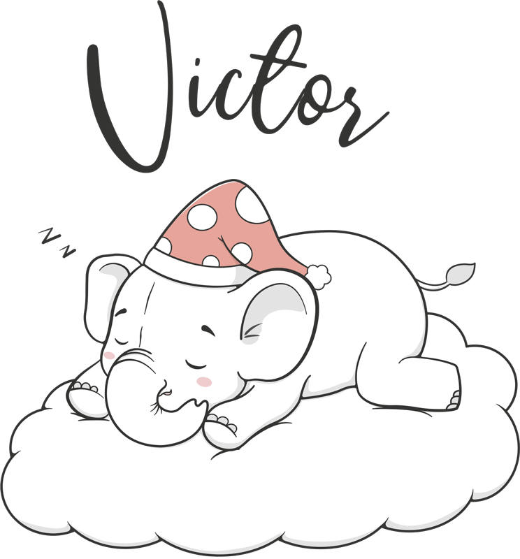 Animal vinyl rug personalized elephant in the clouds - TenStickers