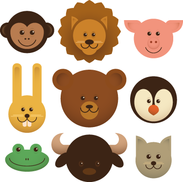 Happy creatures animal vinyl rug - TenStickers