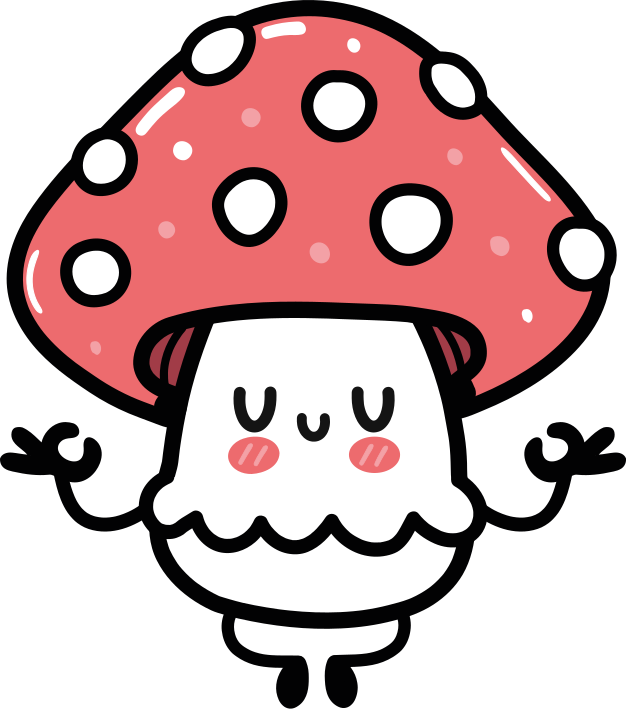 Cute mushroom character animal vinyl rug - TenStickers