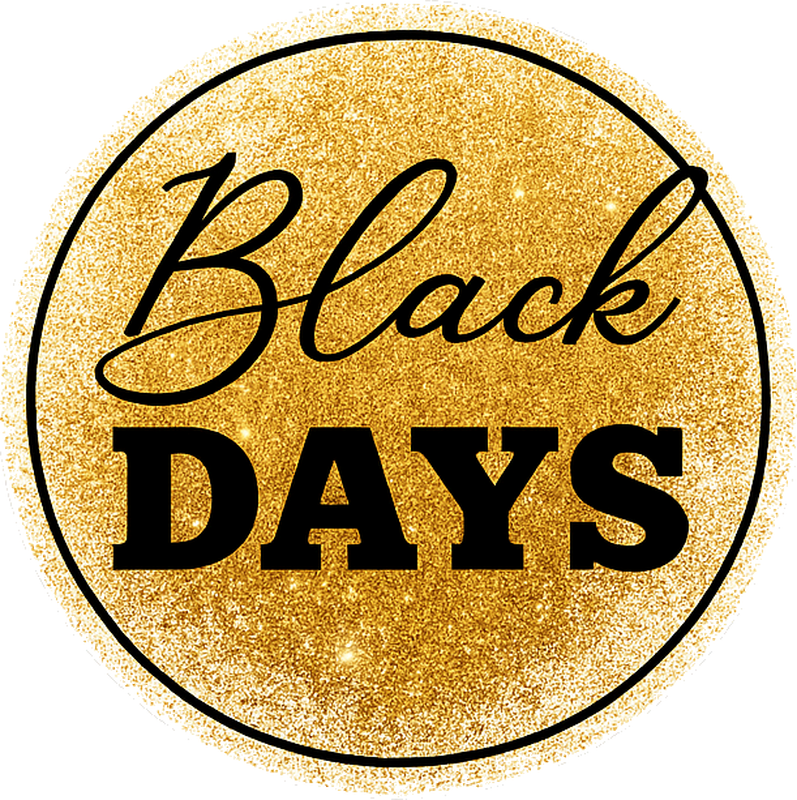 Black friday vinyl rug white and golden black days - TenStickers