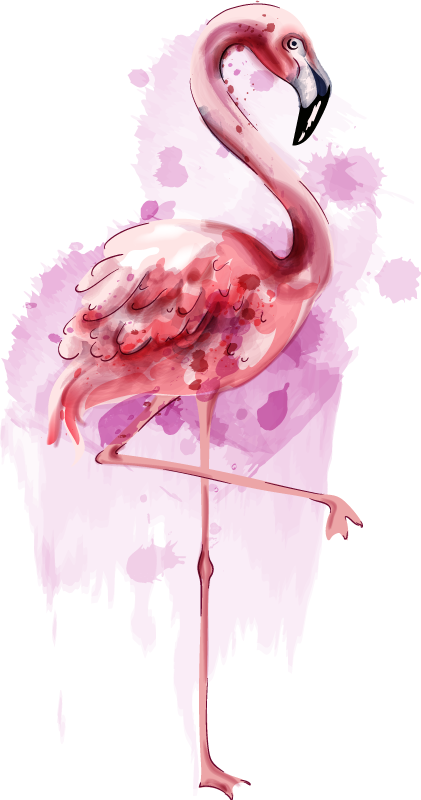 Animal vinyl rug elegant flamingo design - TenStickers