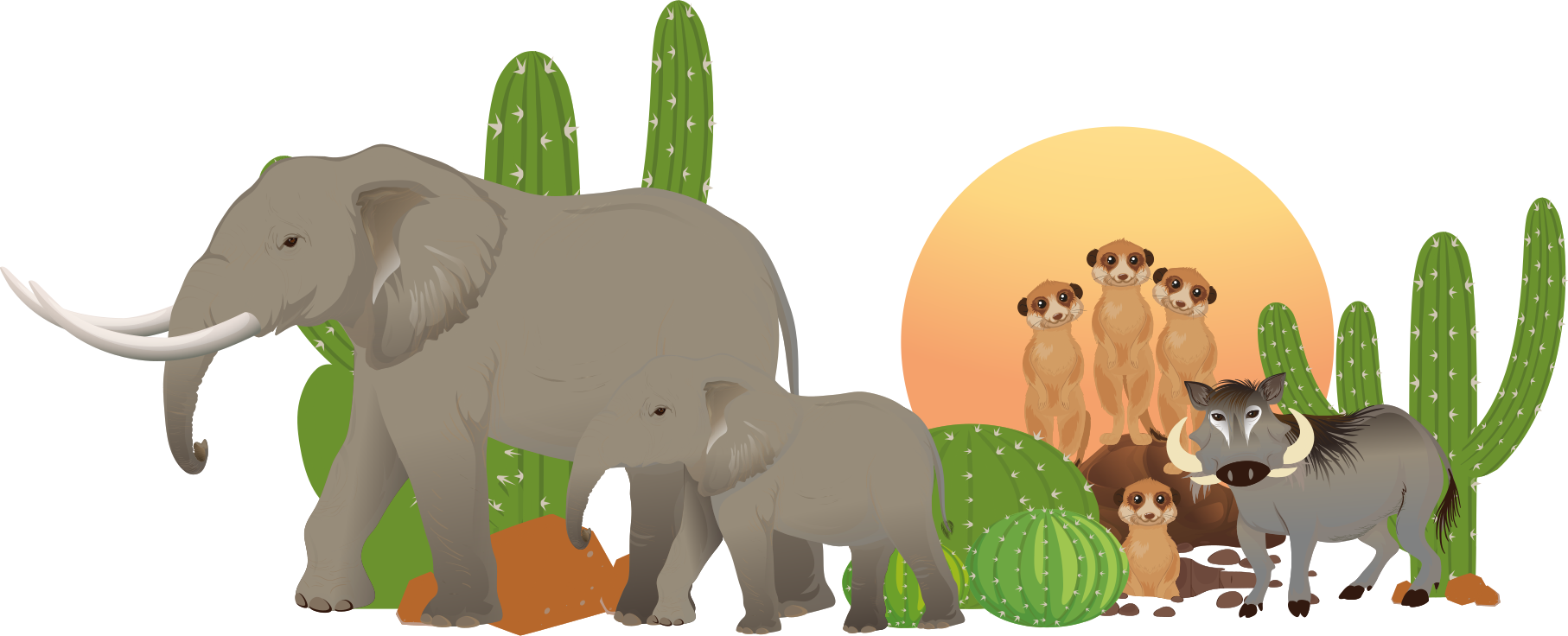 Safari animal scene animal vinyl rug - TenStickers