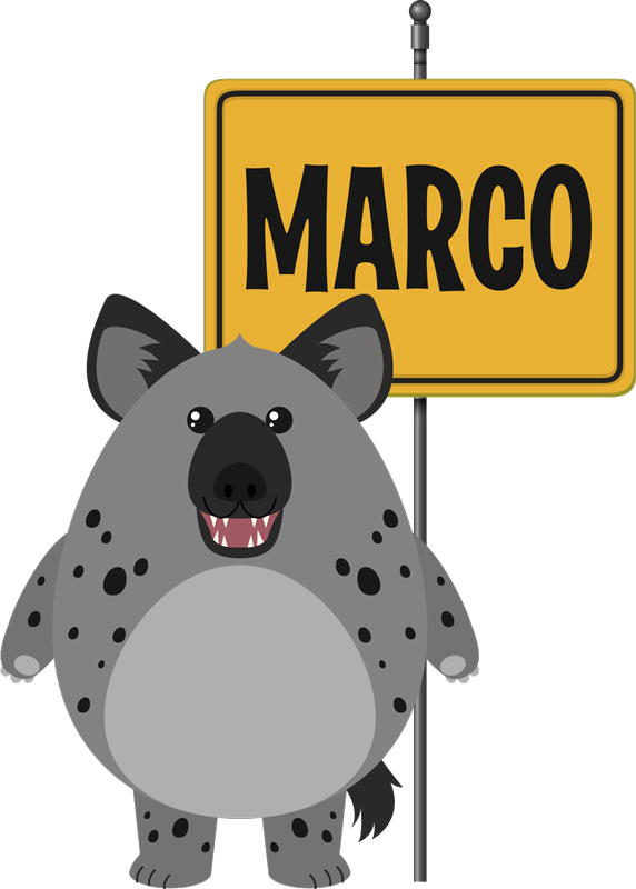 Animal vinyl rug hyena personalized design - TenStickers