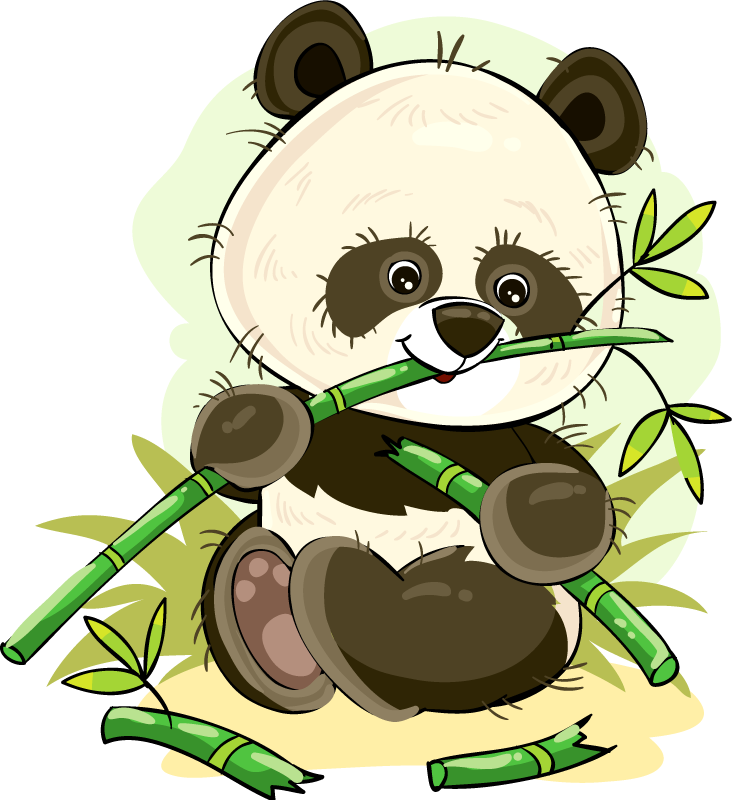 Cute panda emblem animal vinyl rug - TenStickers