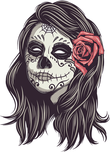 Halloween vinyl rug catrina design - TenStickers