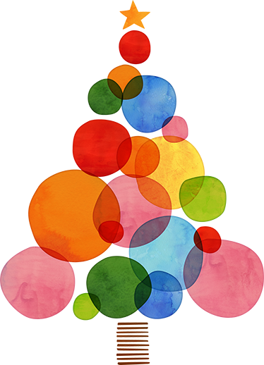 Christmas vinyl rug in vibrant watercolor design - TenStickers