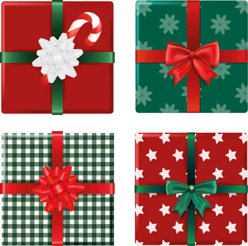Christmas vinyl rug gift boxes tile set - TenStickers