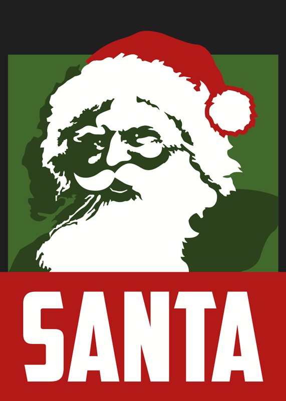 Christmas vinyl rug featuring realistic santa claus - TenStickers