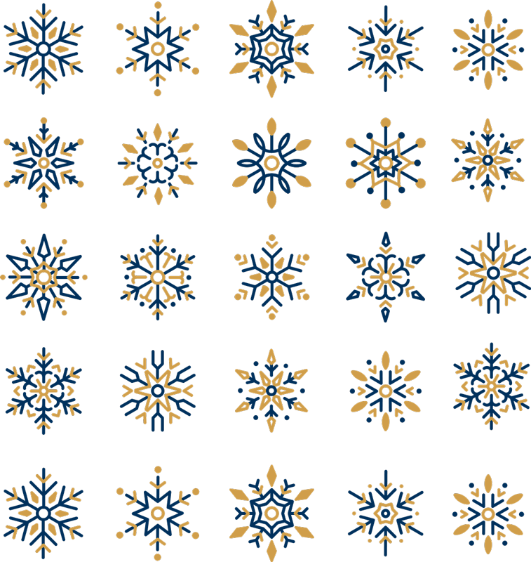 Christmas vinyl rug 25 unique snowflakes design - TenStickers