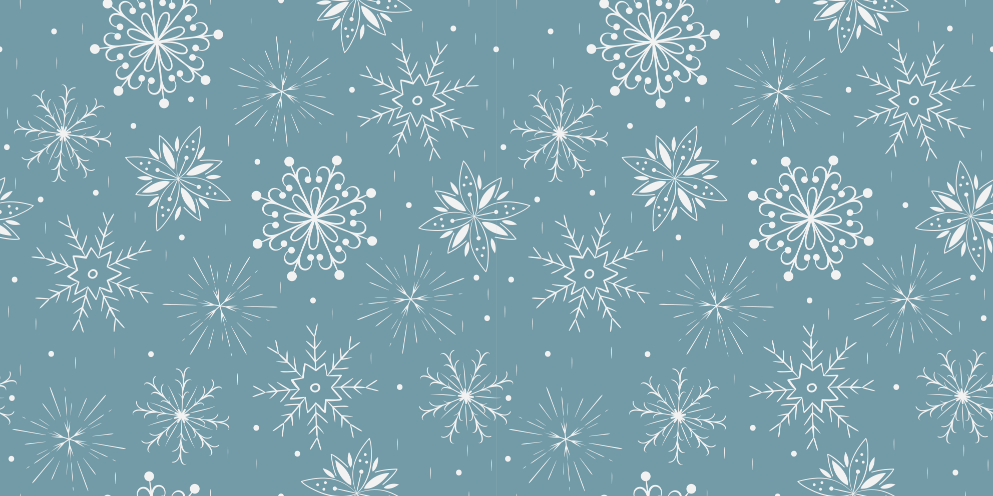 Christmas vinyl rug in blue and white snowflakes - TenStickers