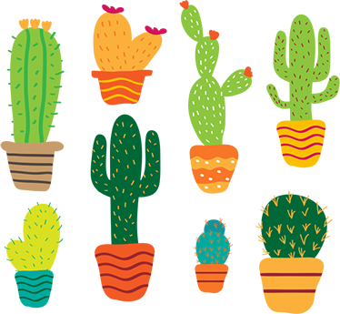 Floral vinyl rug with vibrant cactus design - TenStickers