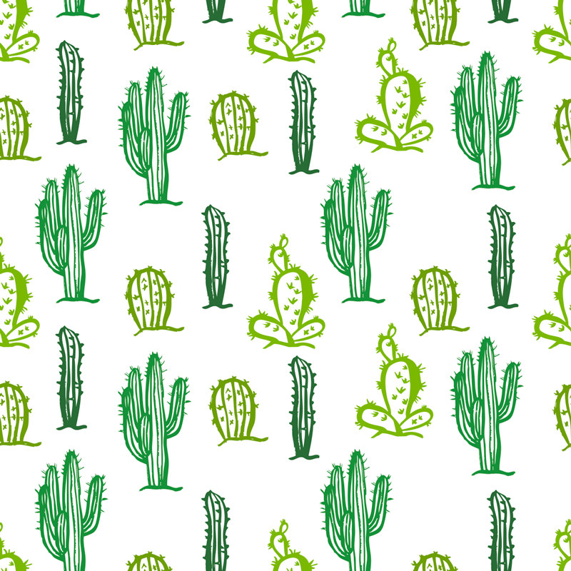 Floral vinyl rug in green cactus style - TenStickers